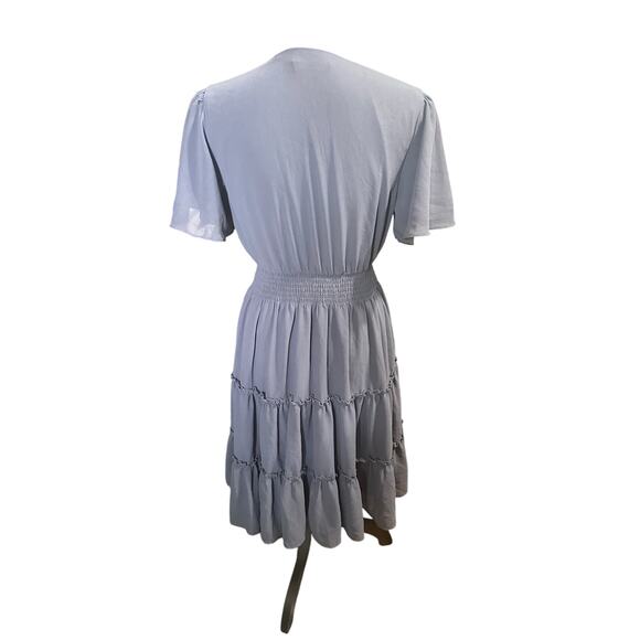 Mikarose Dusty Blue Tiered Ruffle Dress – Feminine & Flowy Perfection - Picture 6 of 12